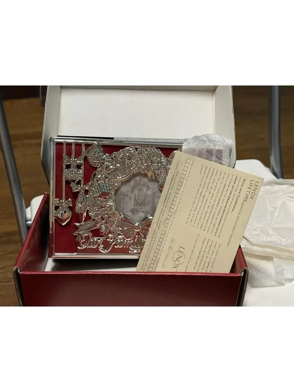 Lenox Holidays Photo Album Our Family Christmas Silverplated  4